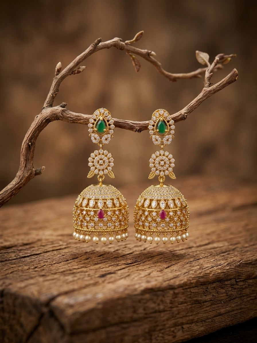 Three step stone jumka big size