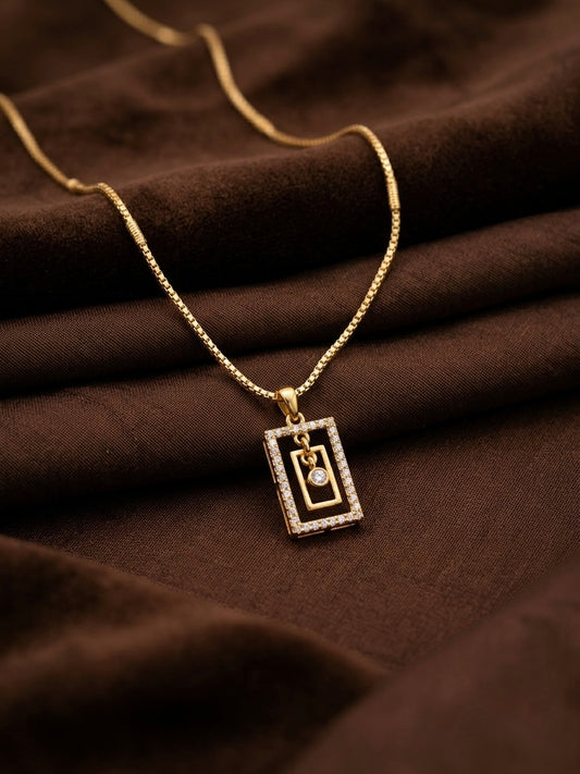 Micro gold plated chain with earrings