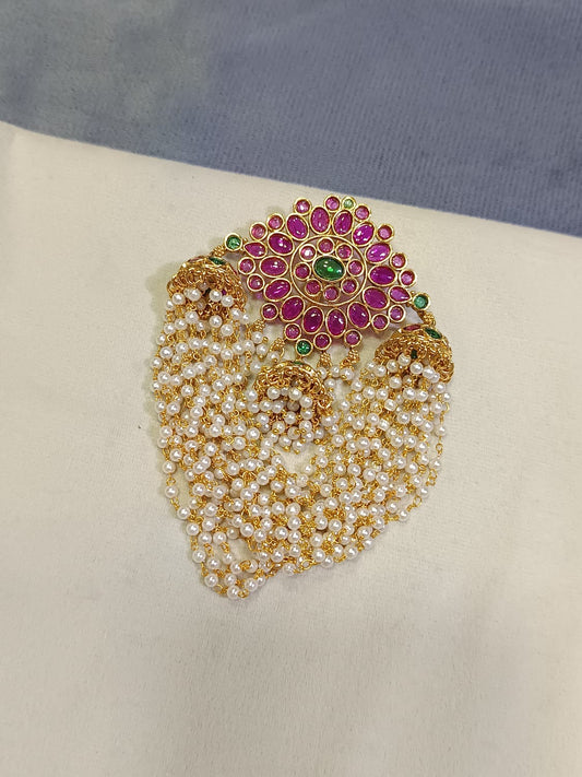 Jadai billai with pearl hanging