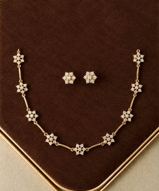 Star stone type necklace with stud