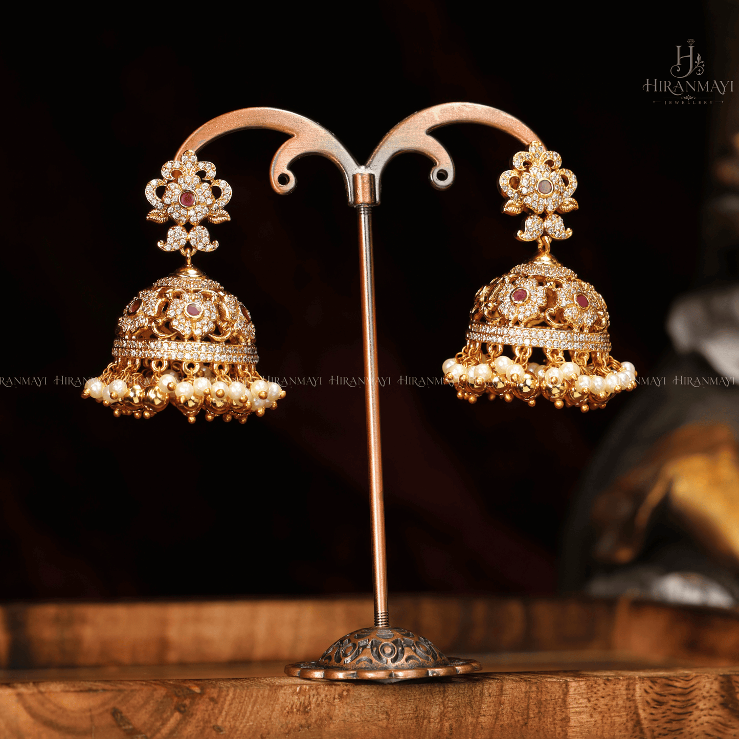 Antique Lakshmi with stones semi bridal set