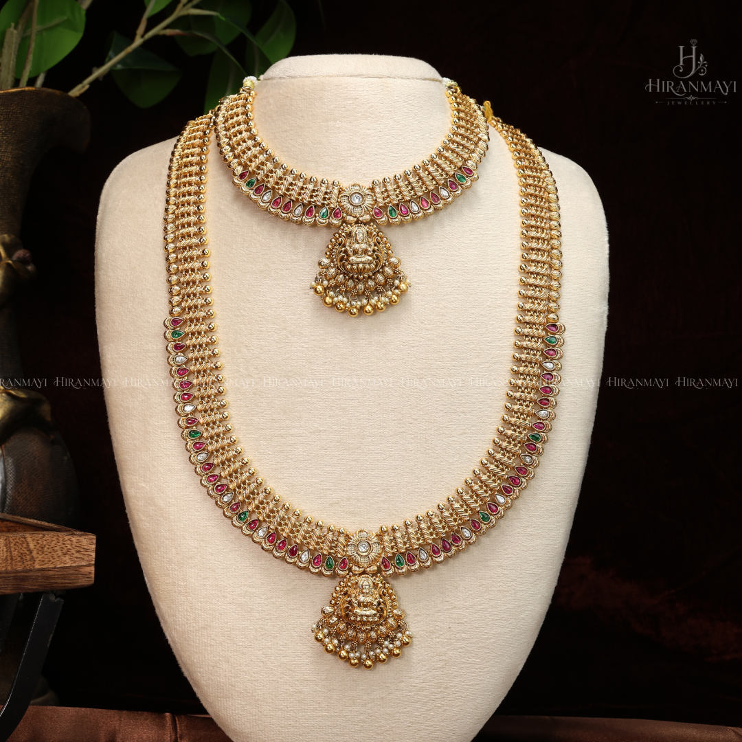 Antique bridal set with premium kemp stones