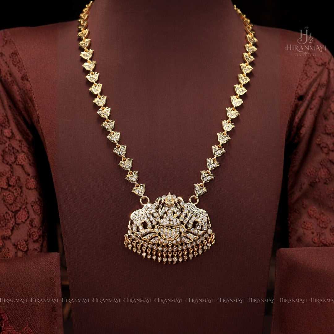 Vintage stone malai with little Lakshmi motif