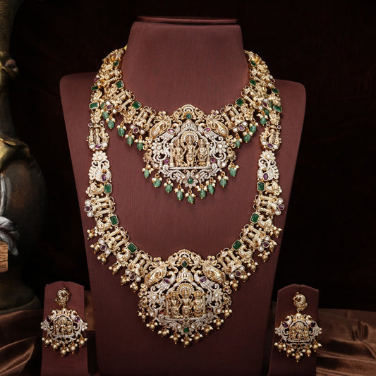 Antique ram parivar detailing crafted bridal jewellery