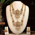 Antique Lakshmi with stones semi bridal set
