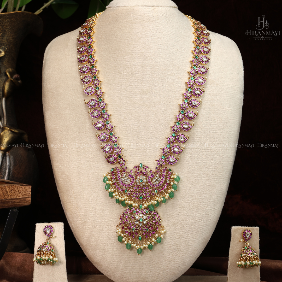 Premium jadau stone long haram