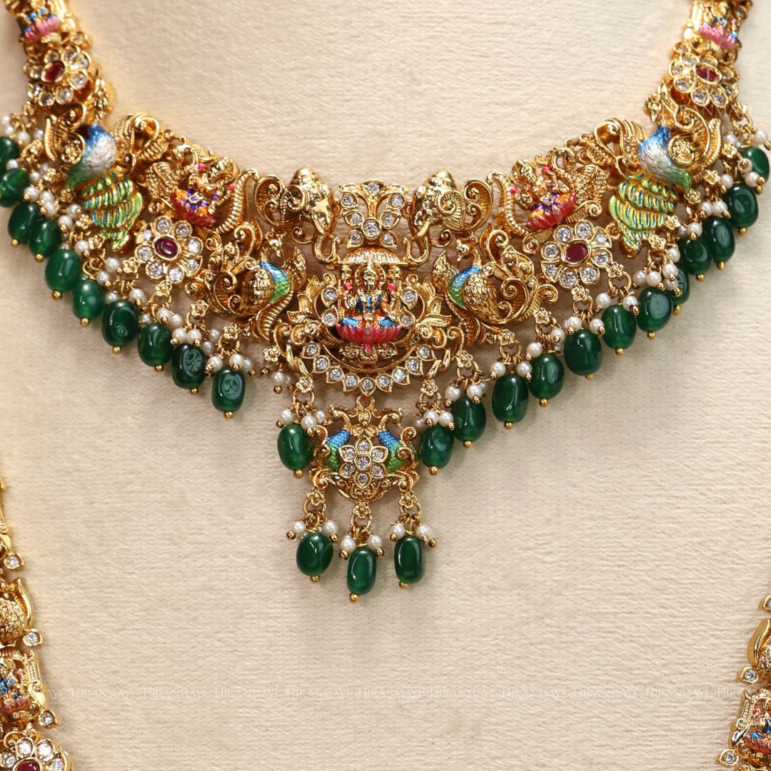 Beautifully hand crafted with Meenakari work semi bridal set