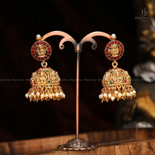 Kemp stone with Lakshmi crafted bridal set