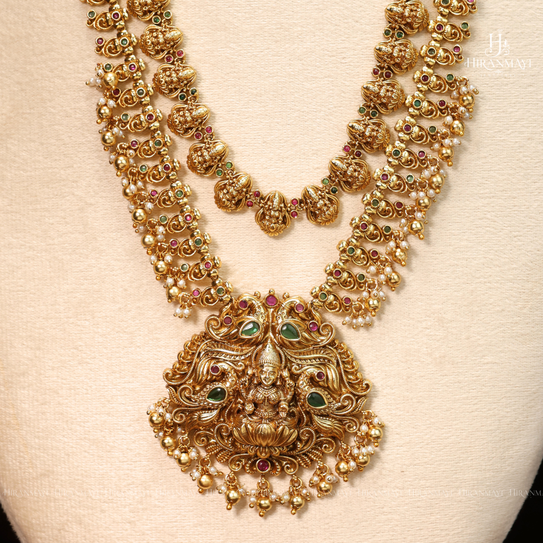Antique step layer semi bridal long haram