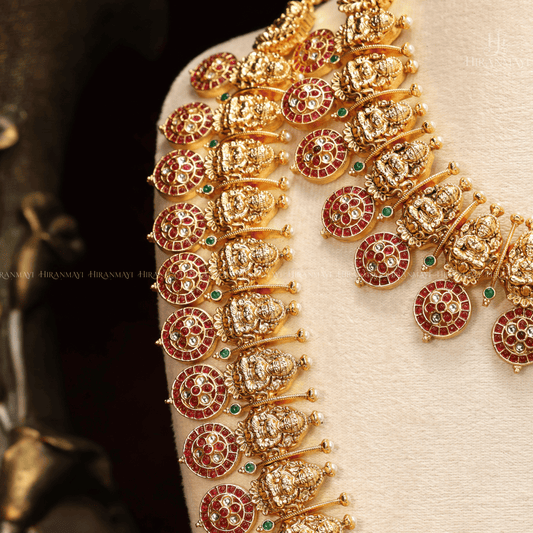 Kemp stone with Lakshmi crafted bridal set