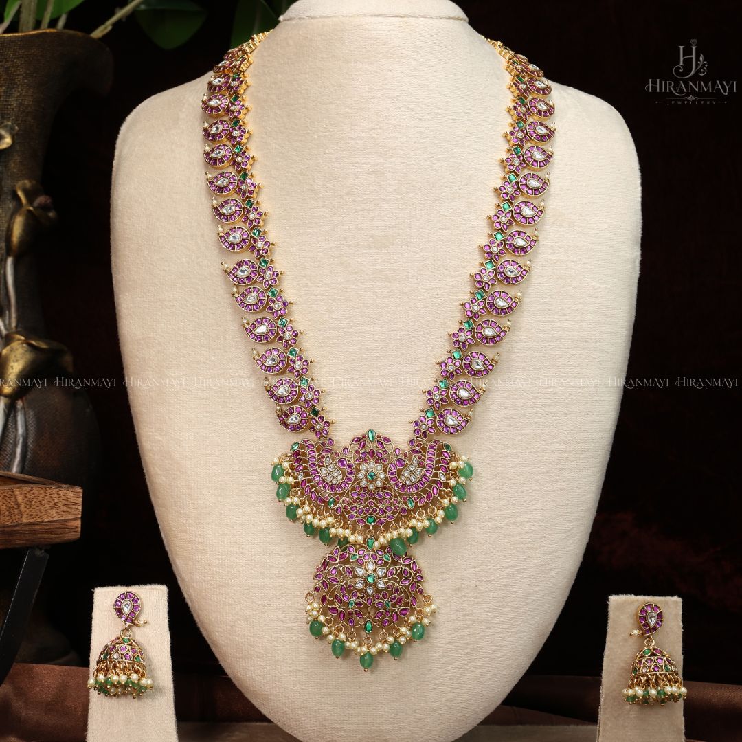 Premium jadau stone long haram