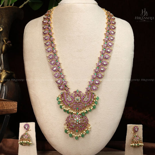 Premium jadau stone long haram