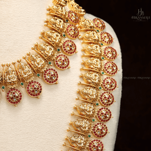 Kemp stone with Lakshmi crafted bridal set