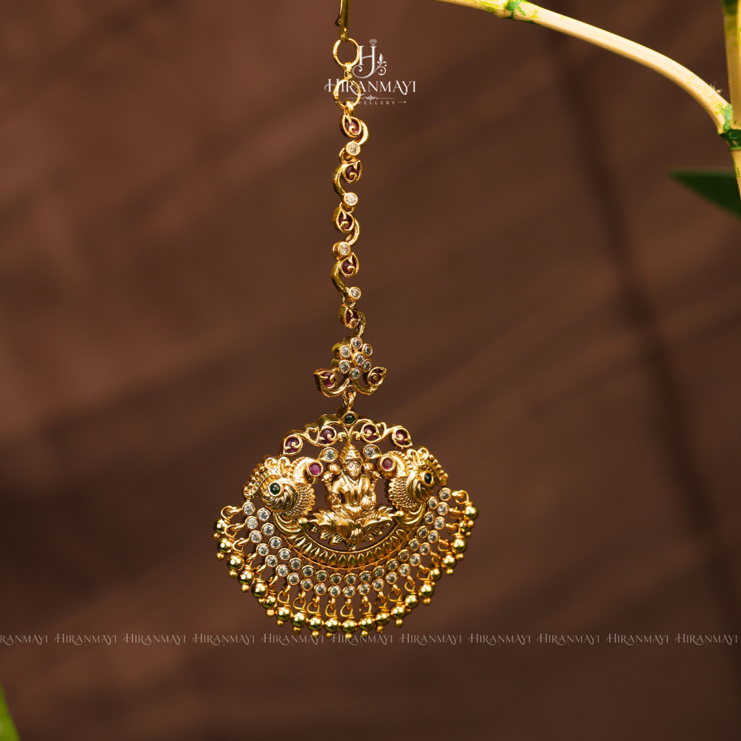 Antique double peacock with Lakshmi tikka