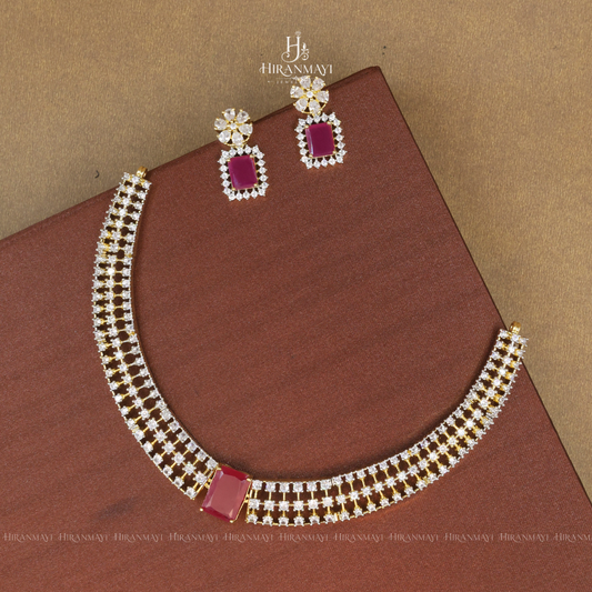 Celebrity inspired necklace Ruby pink