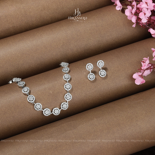 Diamond replica white stone necklace