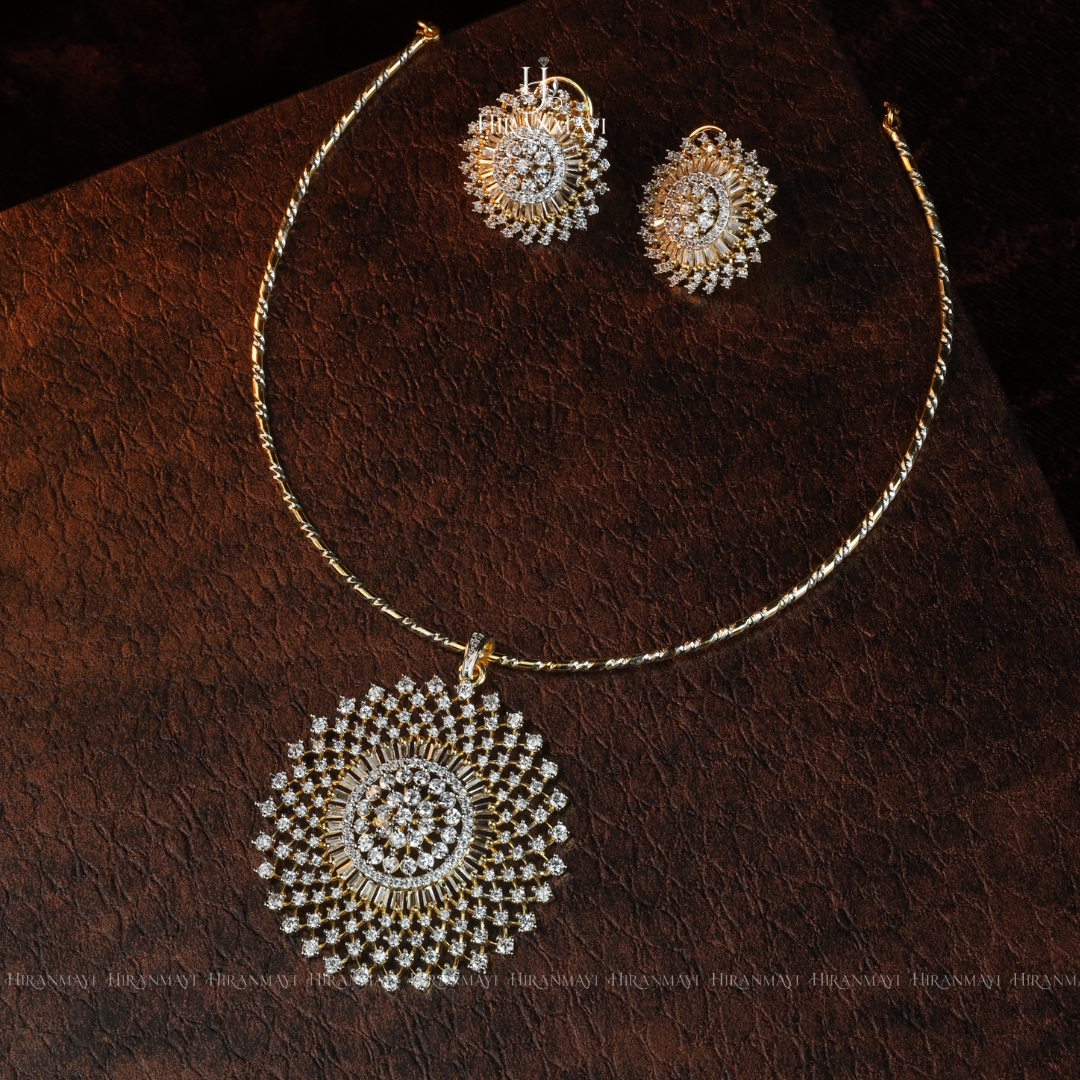 American diamond inspired pendent set