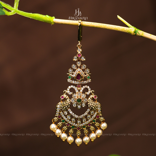 Multi color stone with peacock crafted tikka