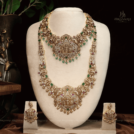 Antique ram parivar detailing crafted bridal jewellery