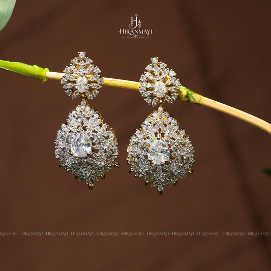 Gj polish white stone earring