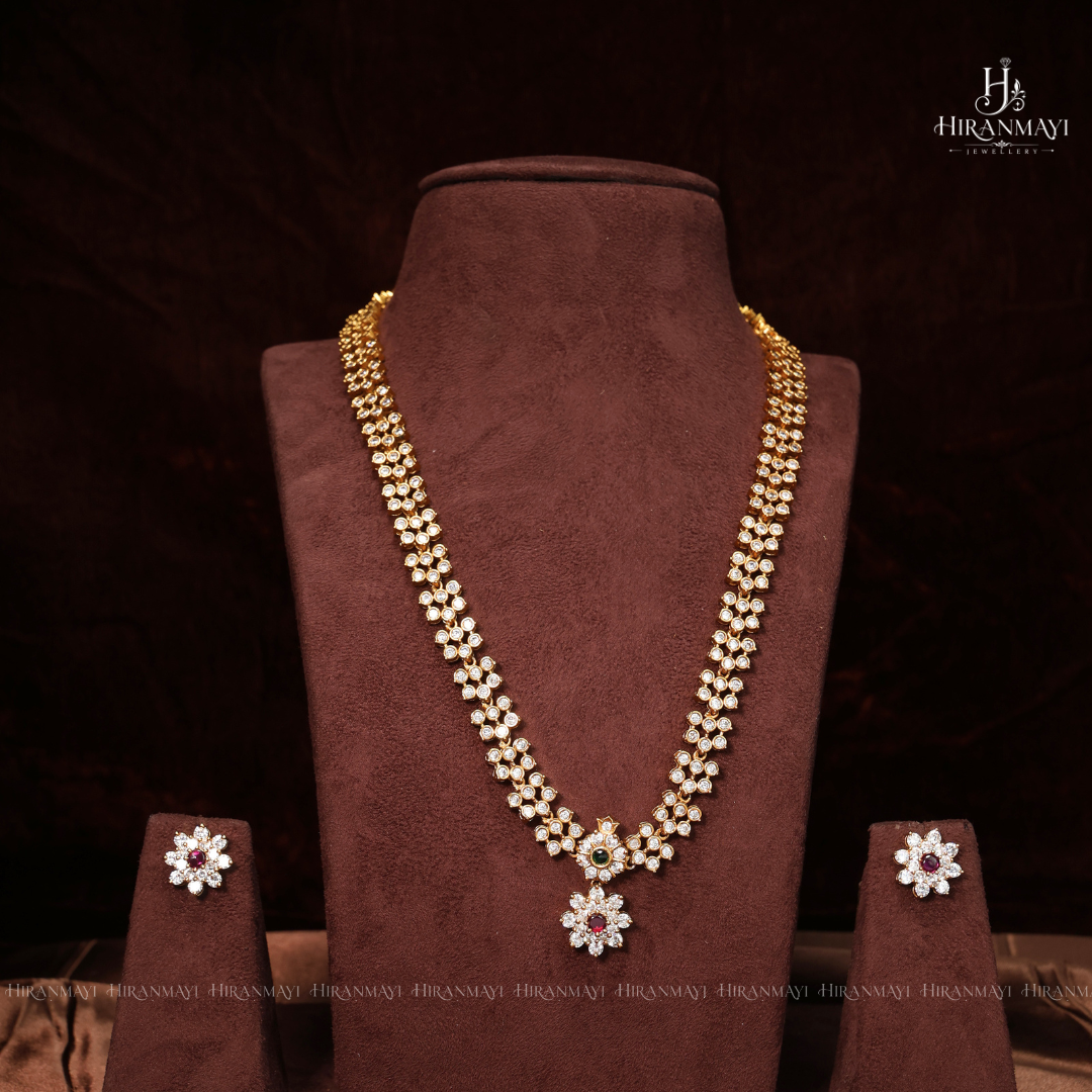 Kundan stone simple long haram