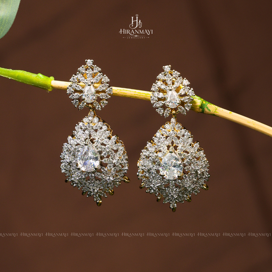 Gj polish white stone earring