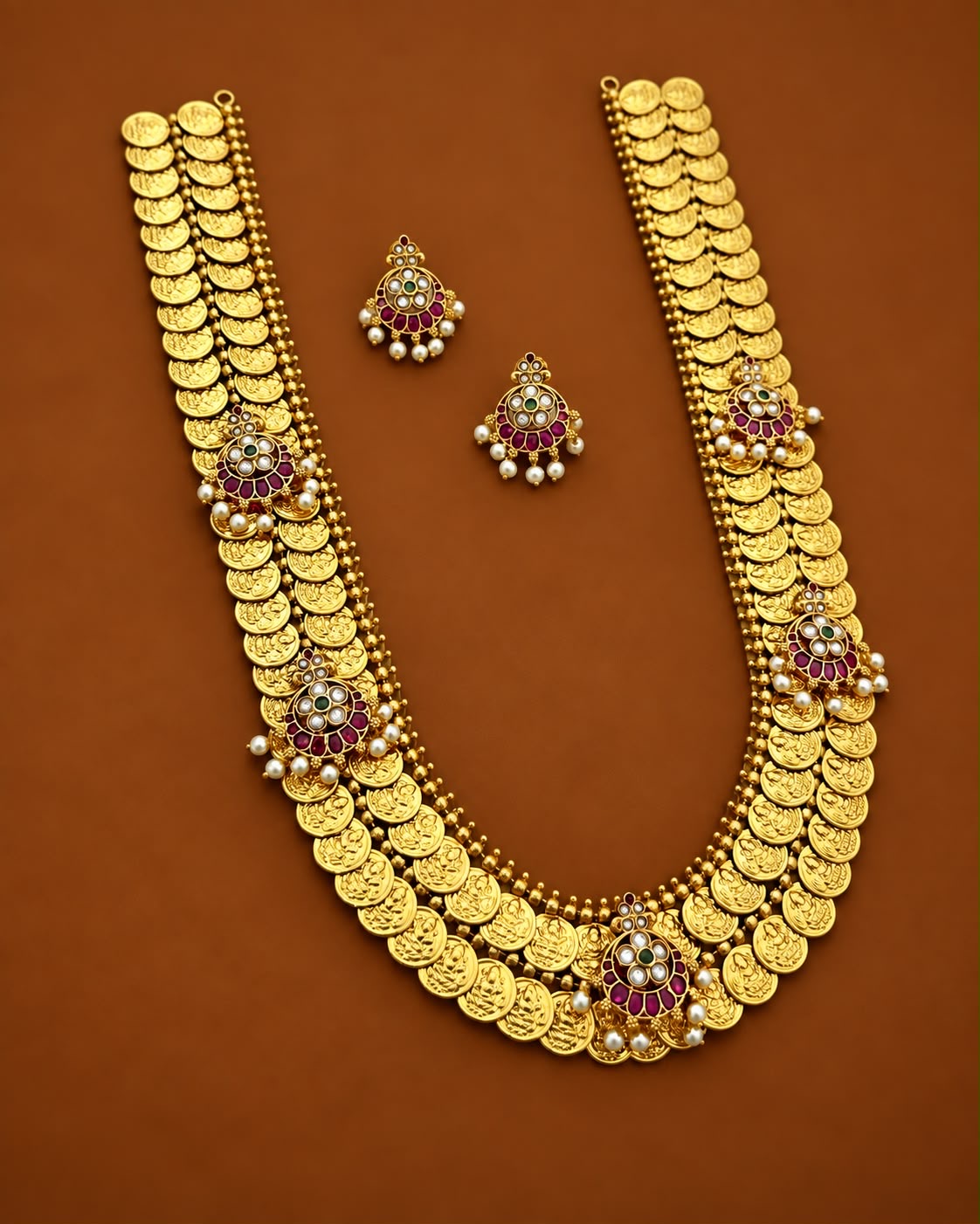 Two layer coin haram with earrings