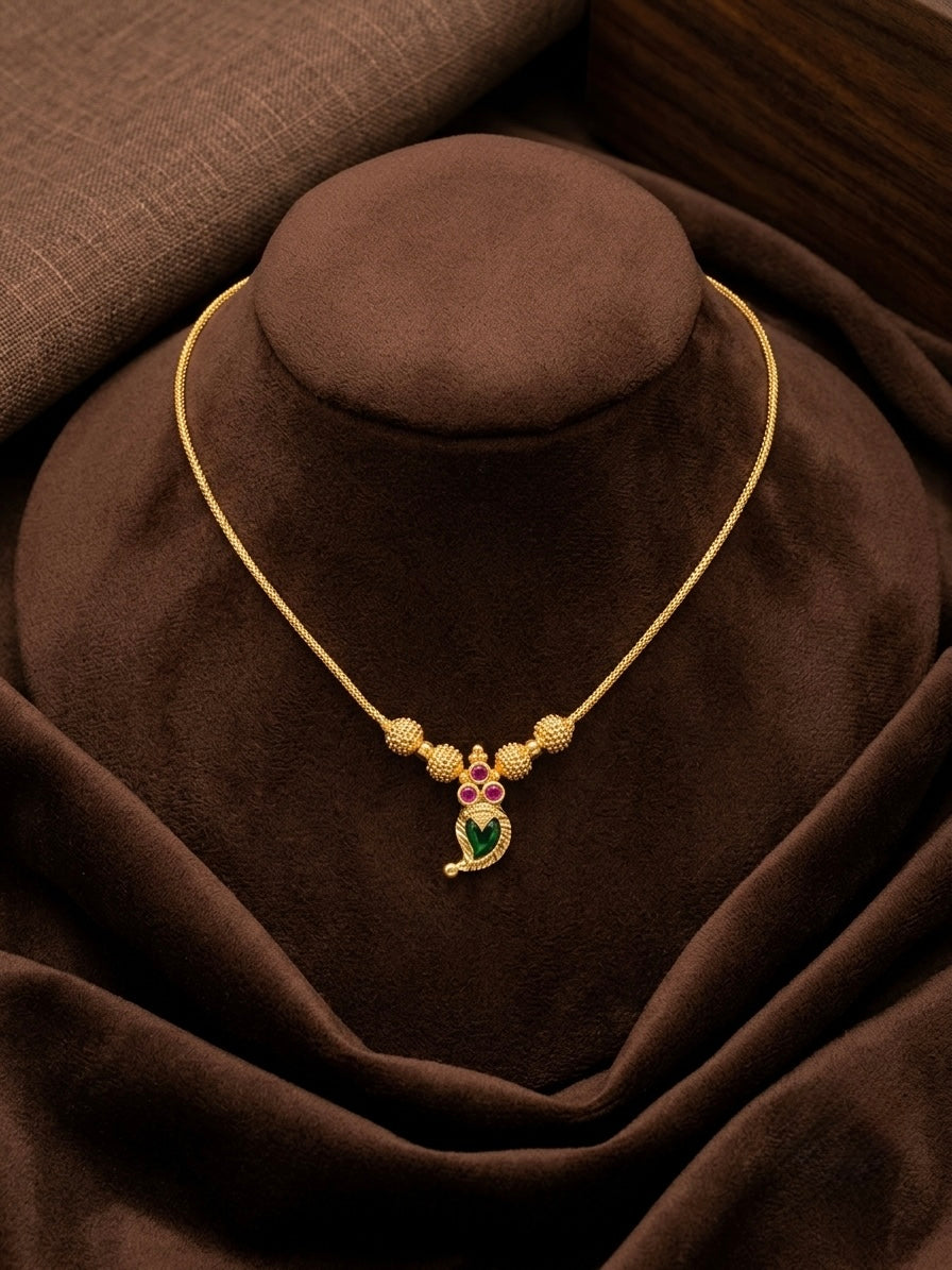 Micro gold plated chain with pendant