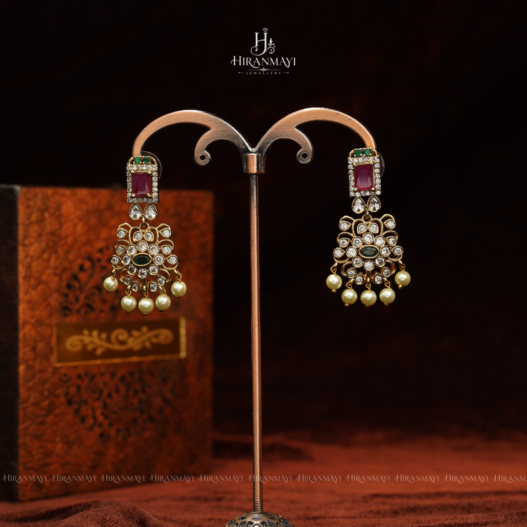 Ruby stone long haram and necklace