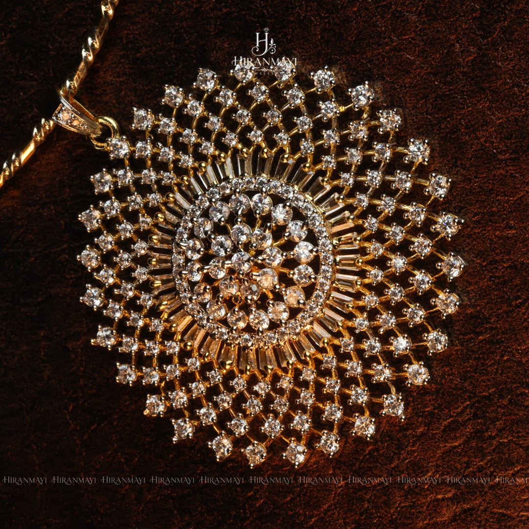 American diamond inspired pendent set
