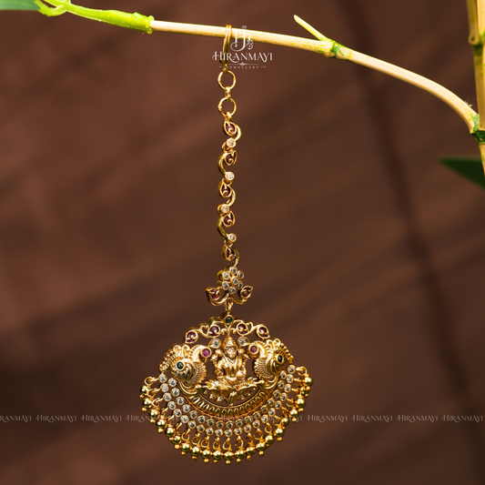 Antique double peacock with Lakshmi tikka