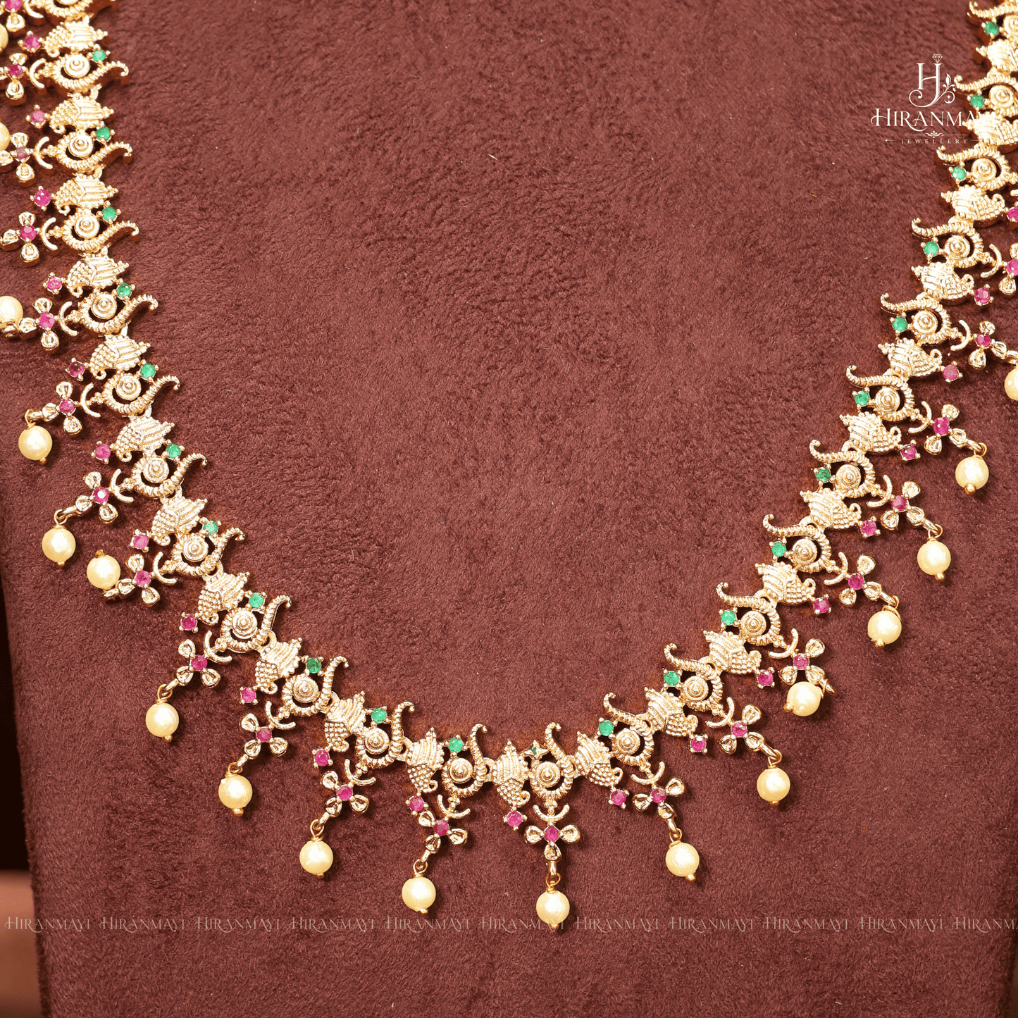 Shell Pattern With Multi Color Stone With RicePearl Beads Haram