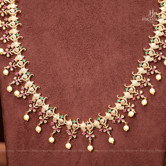 Shell Pattern With Multi Color Stone With RicePearl Beads Haram