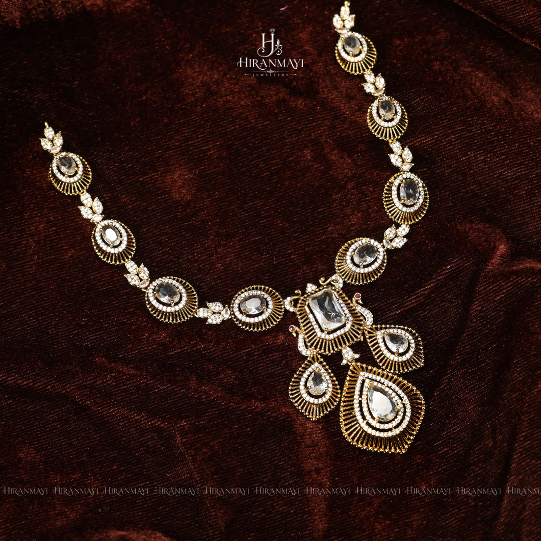 Peacock feathers like design ad necklace rs.1390