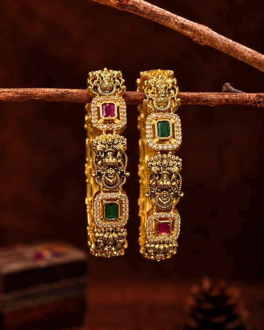 Antique Lakshmi motif kada bangles