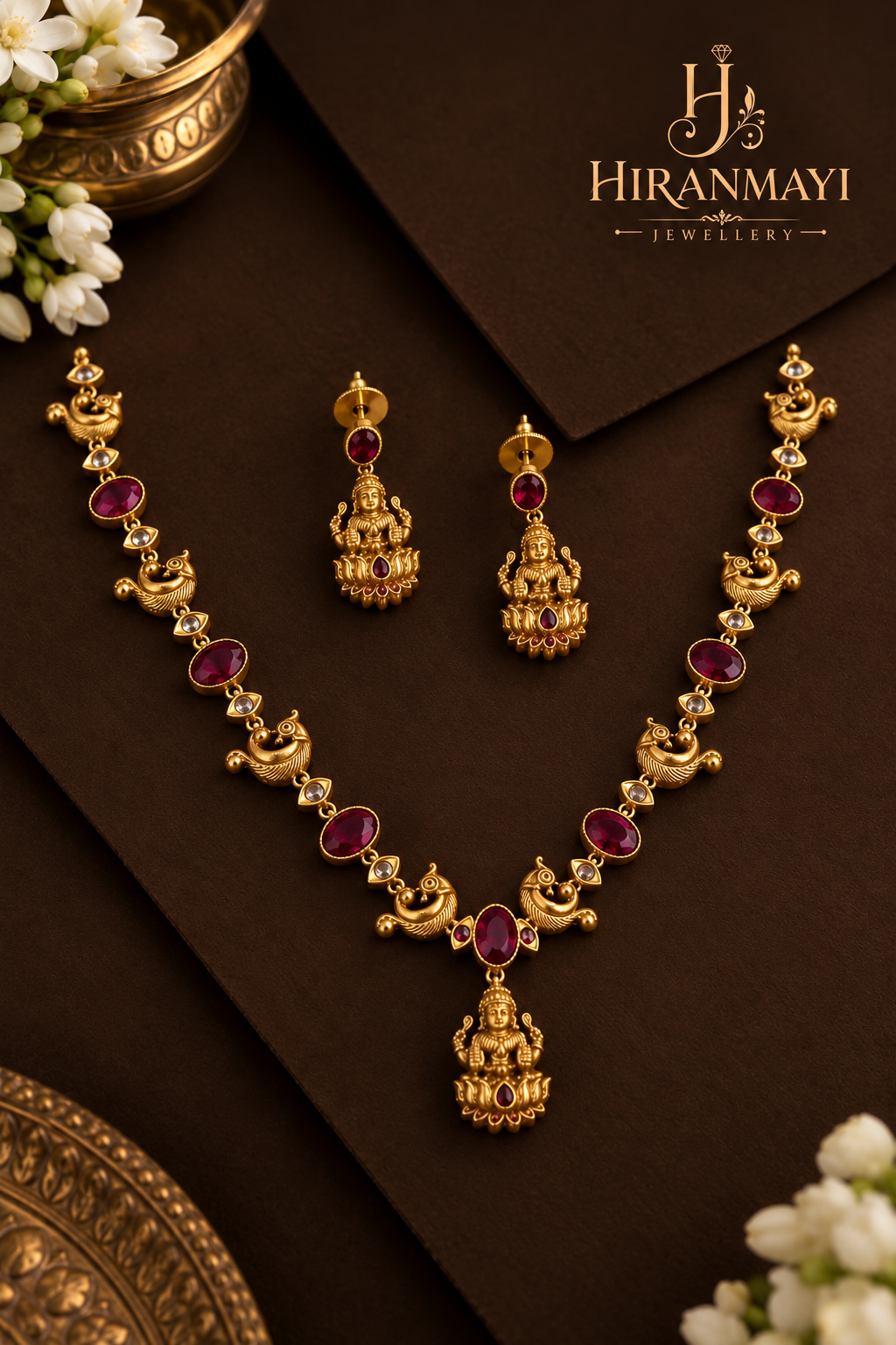 Nakshi Lakshmi antique necklace with earrings
