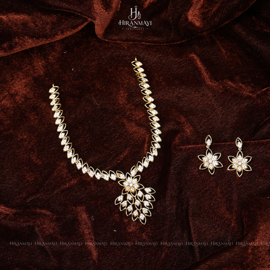 American diamond drop like stone studded necklace