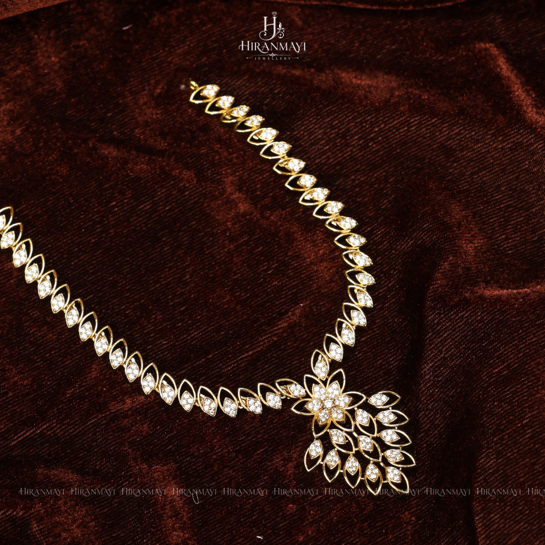 American diamond drop like stone studded necklace