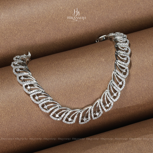 Diamond inspired white stone necklace