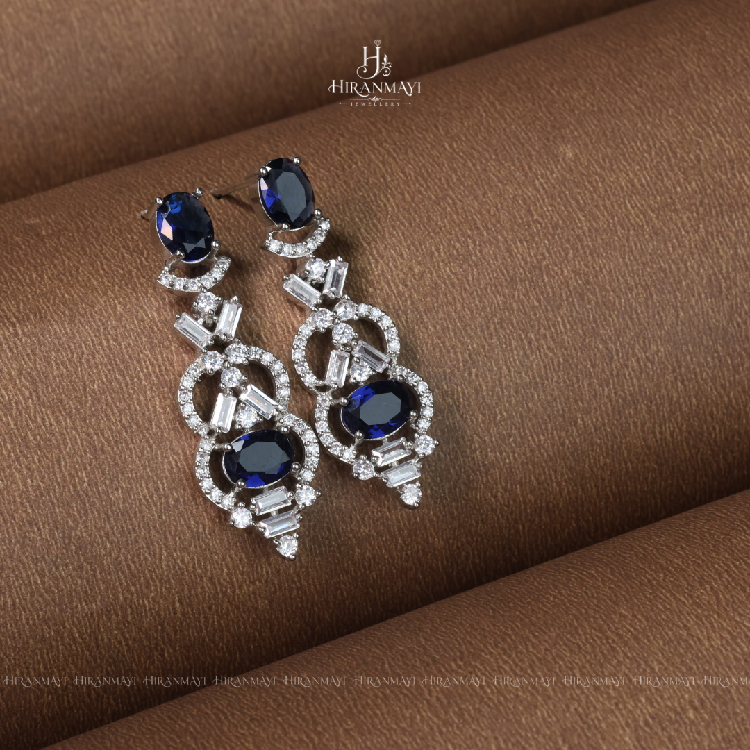 Bold sapphire crystal stone necklace