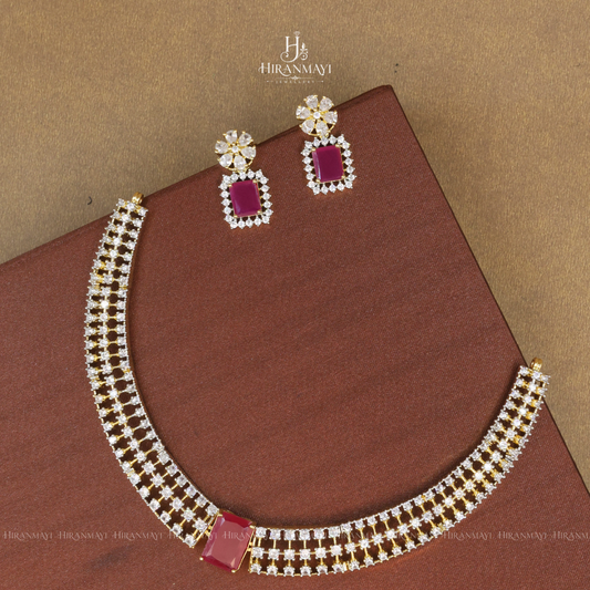 Celebrity inspired necklace Ruby pink