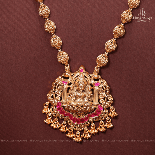Antique Matt With Jadau Stone Long Malai