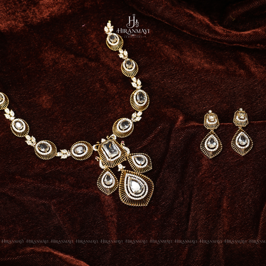 Peacock feathers like design ad necklace rs.1390