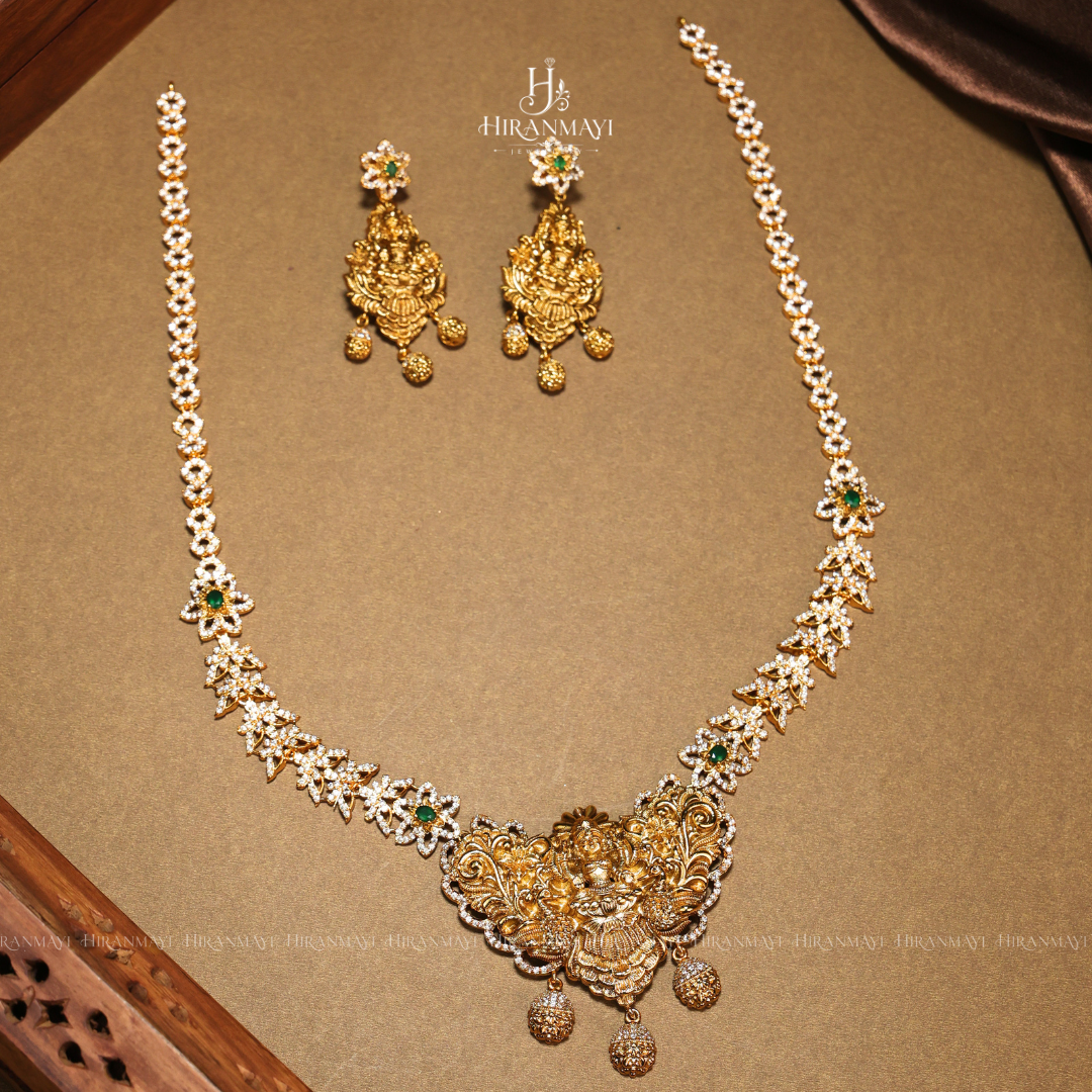 Antique with American diamond stone fitted haram