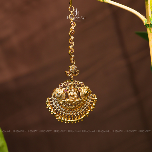 Antique double peacock with Lakshmi tikka