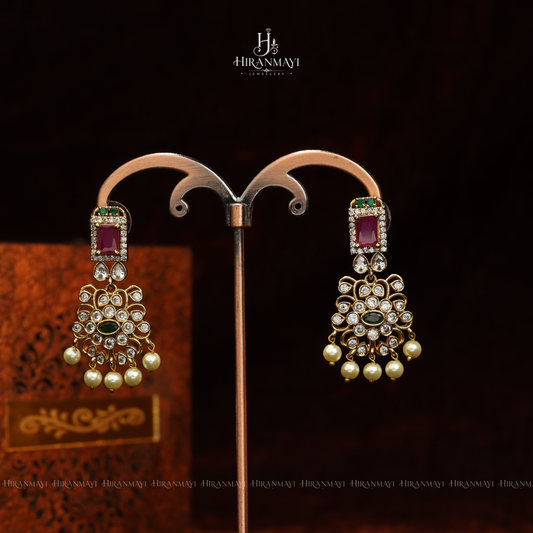 Ruby stone long haram and necklace