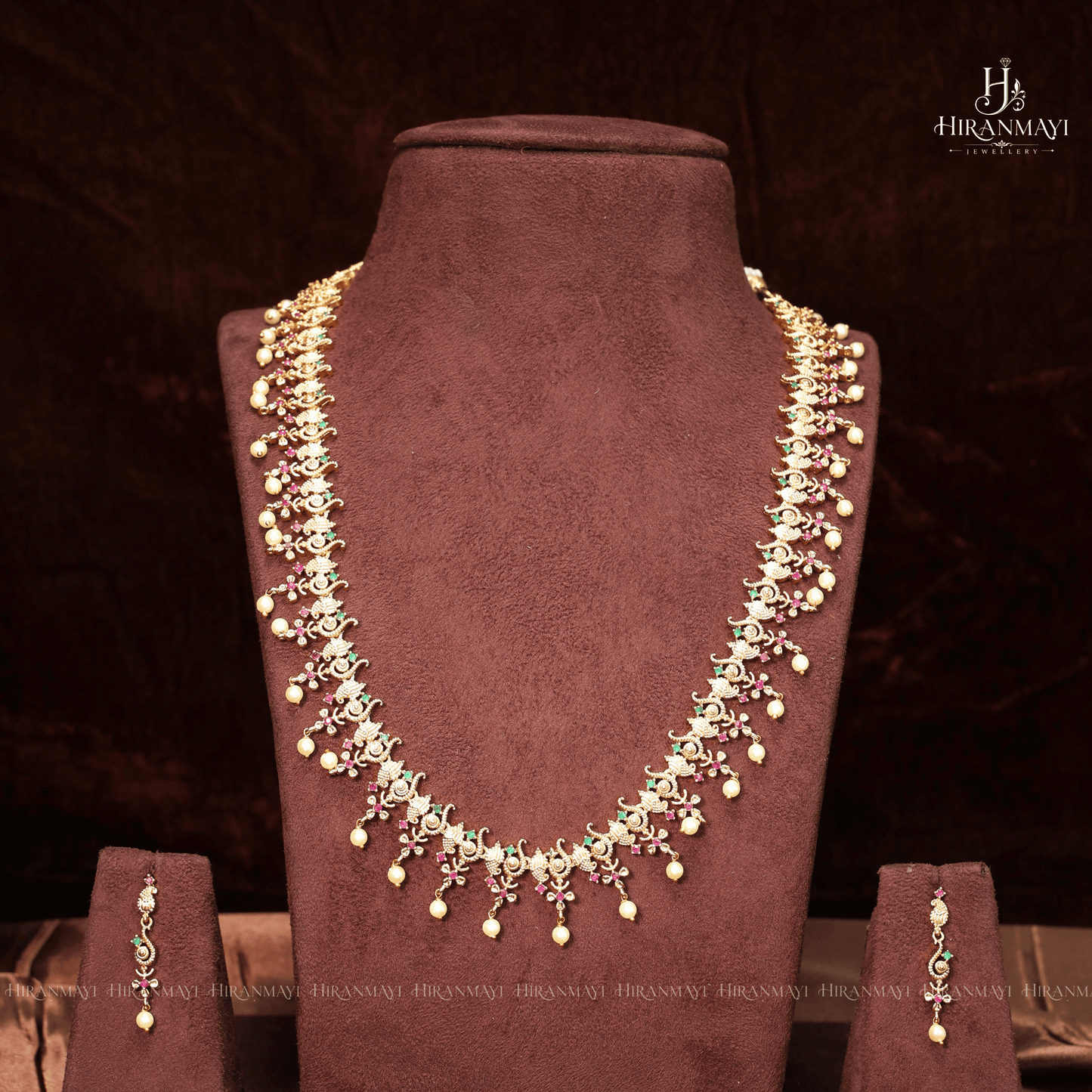 Shell Pattern With Multi Color Stone With RicePearl Beads Haram