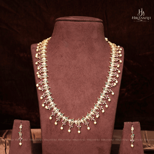 Shell Pattern With Multi Color Stone With RicePearl Beads Haram