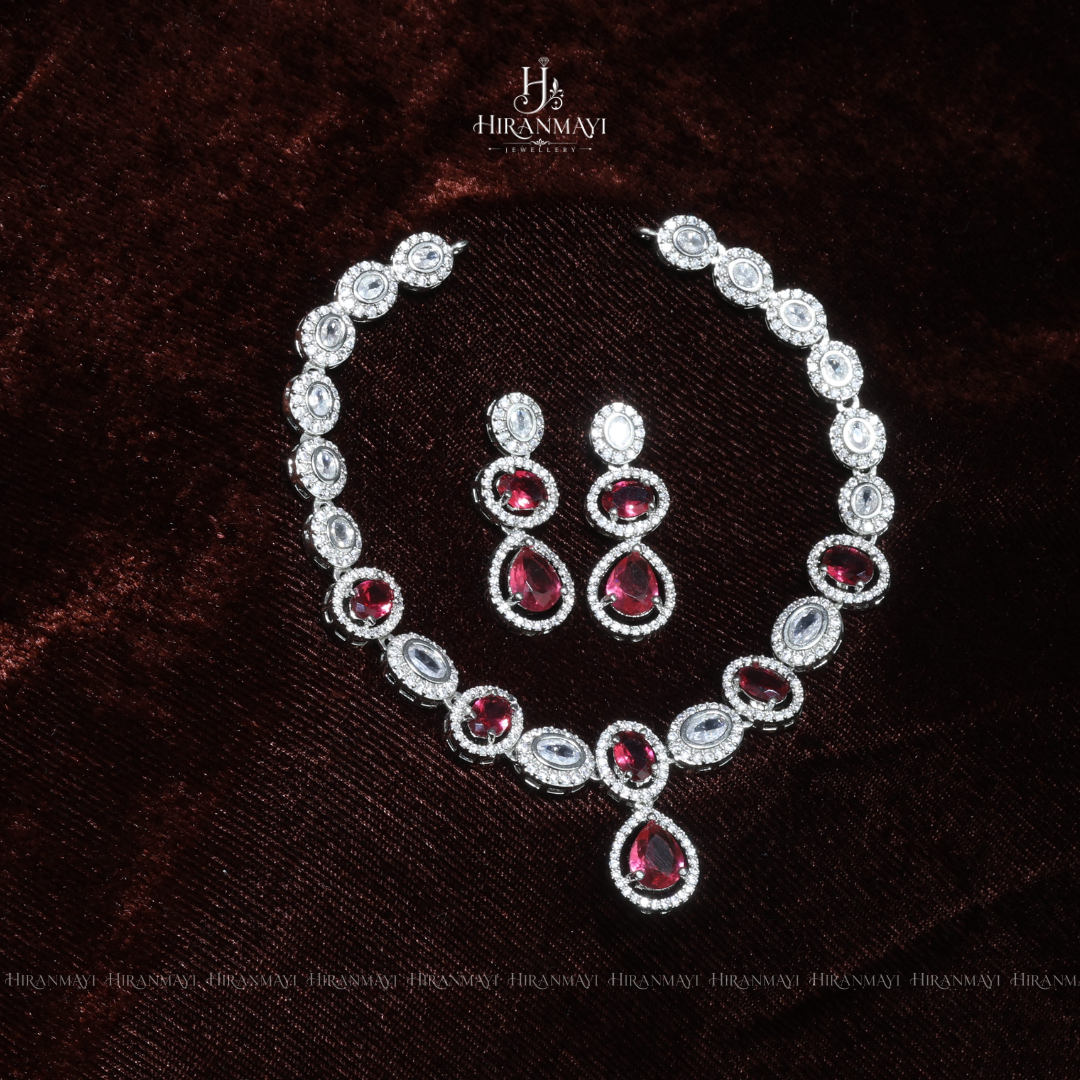 Ruby stone studded necklace