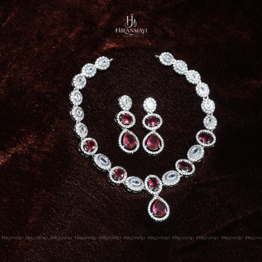 Ruby stone studded necklace